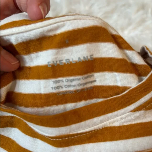 Everlane Mustard and White Striped Tee - Picture 2 of 3